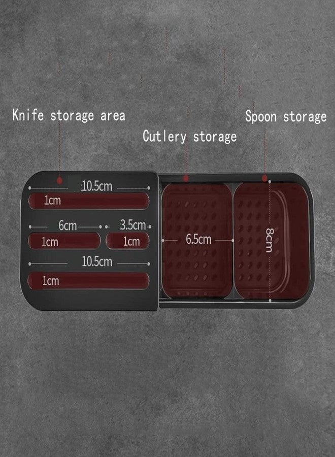 Meriox Steel Spoon Holder for Kitchen Counter top – Multi-Compartment Cutlery Stand Utensil, Spoons, Forks, Knives & Spatulas Holder for Dining Table (3 Slot Cutlery Holder) - Image 3