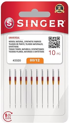 SINGER 10-Pack Universal 2020 Sewing Machine Needles, Size 80/12 - Image 1