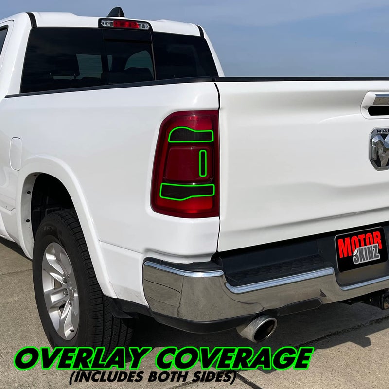 SlickMod PreCut Vinyl Smoke Tint for 2019-2023 Dodge Ram 1500 Tail Light Turn Signal & Reverse (20% Dark Smoke) - Image 2