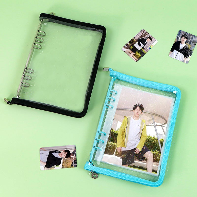 Spot Cute A5/A6 Transparent Zipper Loose-Leaf Notebook Shell – PVC Storage Bag - Image 4