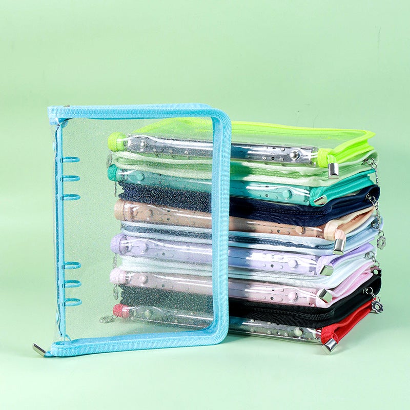 Spot Cute A5/A6 Transparent Zipper Loose-Leaf Notebook Shell – PVC Storage Bag - Image 3