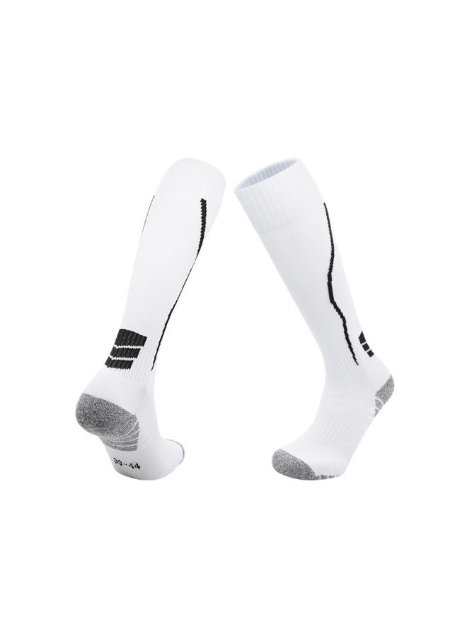 Professional Football Socks, Practical Long Training Socks, Non-slip Breathable Towel Bottom High Tube Solid Color Fencing Socks