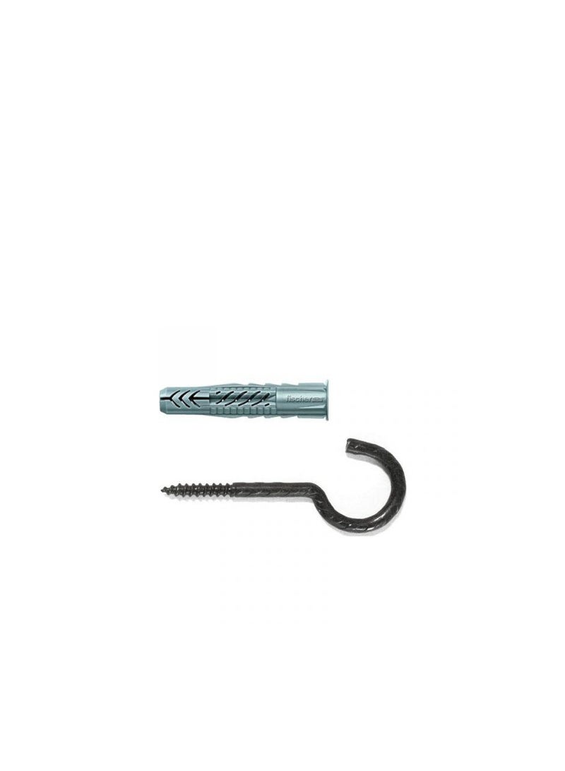 Fischer Fischer Nylon Expansion Fixing Plug W/Half Rnd Hooks Black SX 8 RHB B 2Pcs
