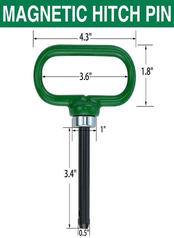 gradora Universal Towing Hitch Kit 3/4" Zero Turn Mower Hitch and 1/2" Magnetic Lawn Mower Trailer Hitch Pin (Combo Pack Green＋Orange) - Image 4