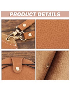 Bukela Sunglass Bag Eyeglass Case, PU Leather Sunglasses Pouch with Lanyard, Semi Hard Portable Glasses Case Holder Eyewear Sleeve for Eyeglass, Sun Glasses Protector For Women Men(Brown)  - Image 4