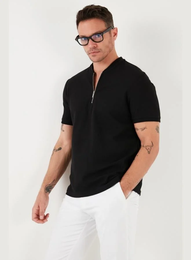 Buratti Cotton Regular Fit Half Zipper T Shirt Men's T SHIRT 5902653