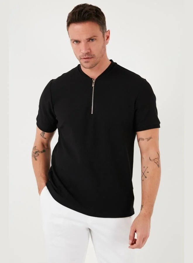 Buratti  Buratti Cotton Regular Fit Half Zipper T Shirt Men's T SHIRT 5902653 for Men | Best Price UAE