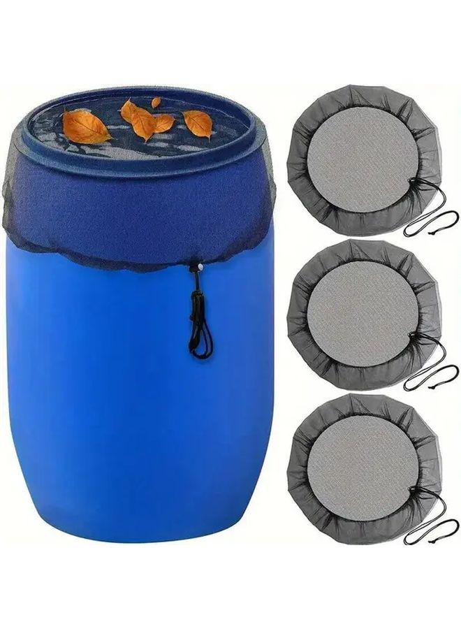 White Polyester Mesh Rain Barrel Cover 60cm Secure Fit Outdoor - Image 4