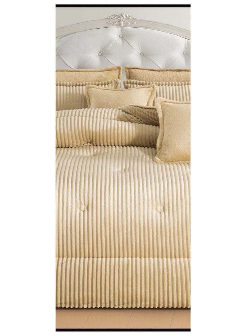 Silk Hotel-style double bedspread made of soft velvet and luxurious fur - Image 3