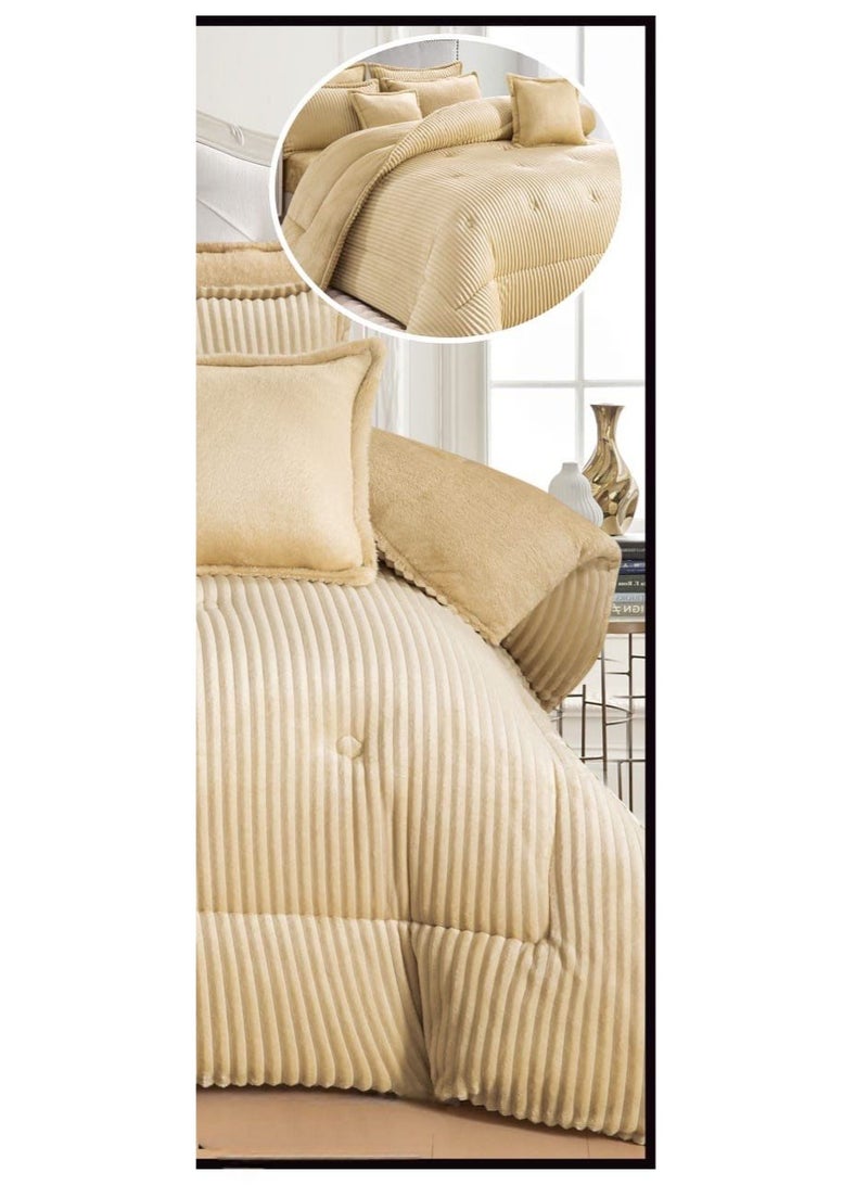 Silk Hotel-style double bedspread made of soft velvet and luxurious fur - Image 4