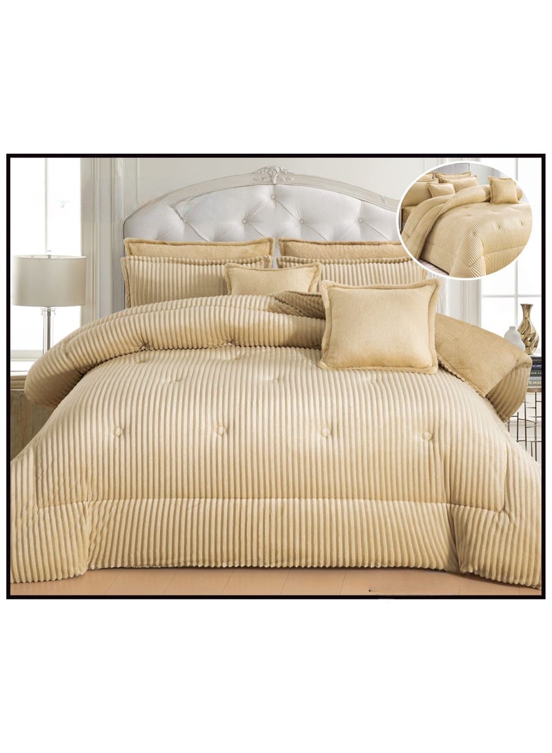 Silk Hotel-style double bedspread made of soft velvet and luxurious fur - Image 1