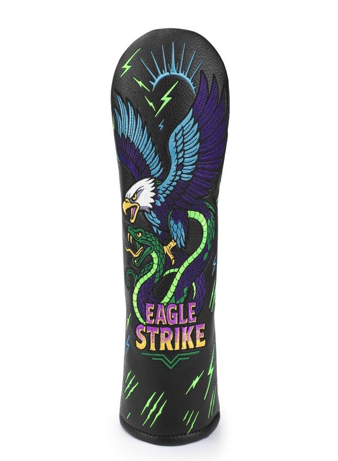 brdejc Golf Golf Headcovers EAGLESTRIKE Embroidery Driver Cover Fariway Wood Headcover Hybrid Covers Leather Golf Club Cover for Most Brand (for Hybrid) - Image 1