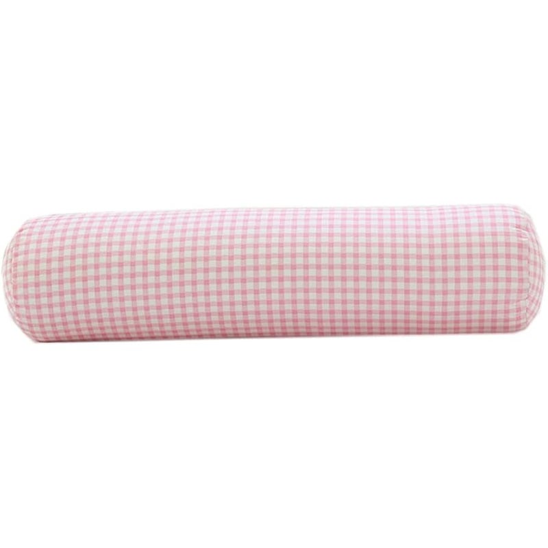 Washable Cotton Long Bolster Pillow Sleeping Leg Round Neck Roll Support Pillows Cylinder Cervical Cushion (Pink, S:10×40cm/3.94×15.7)