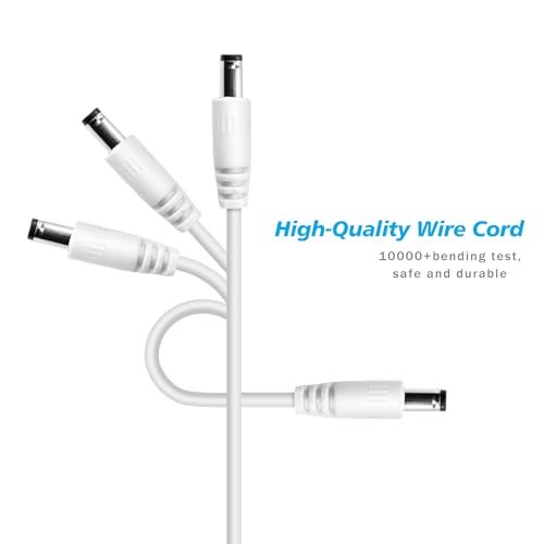 Pinkind USB to DC 5V Power Cord, Universal DC 5.5x2.1mm Charging Cable with 9 Interchangeable Connectors Adapter for Moon Lamp, Massage Wand, Router, LED Light, Mini Fan, Speaker and More Devices (White) - Image 2