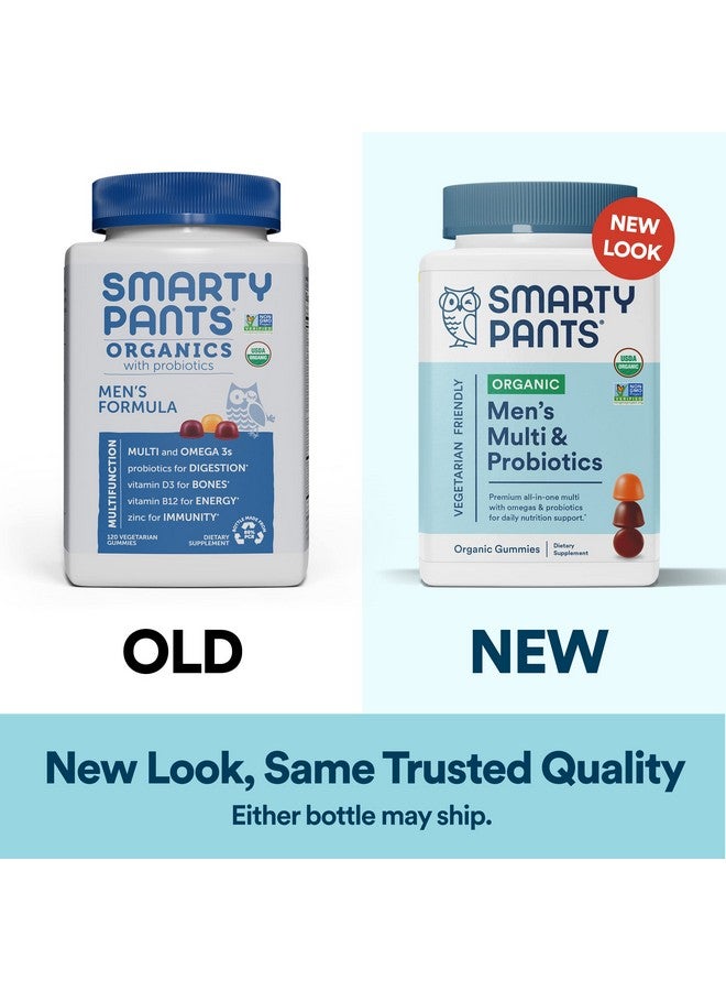 SmartyPants Organic Mens Multivitamins Daily Gummy Vitamins: Probiotics Vitamins C D3 B12 Zinc & Omega 3 For Immune Support Digestive Health Energy & Bone Health 120 Gummies 30 Day Supply - Image 3