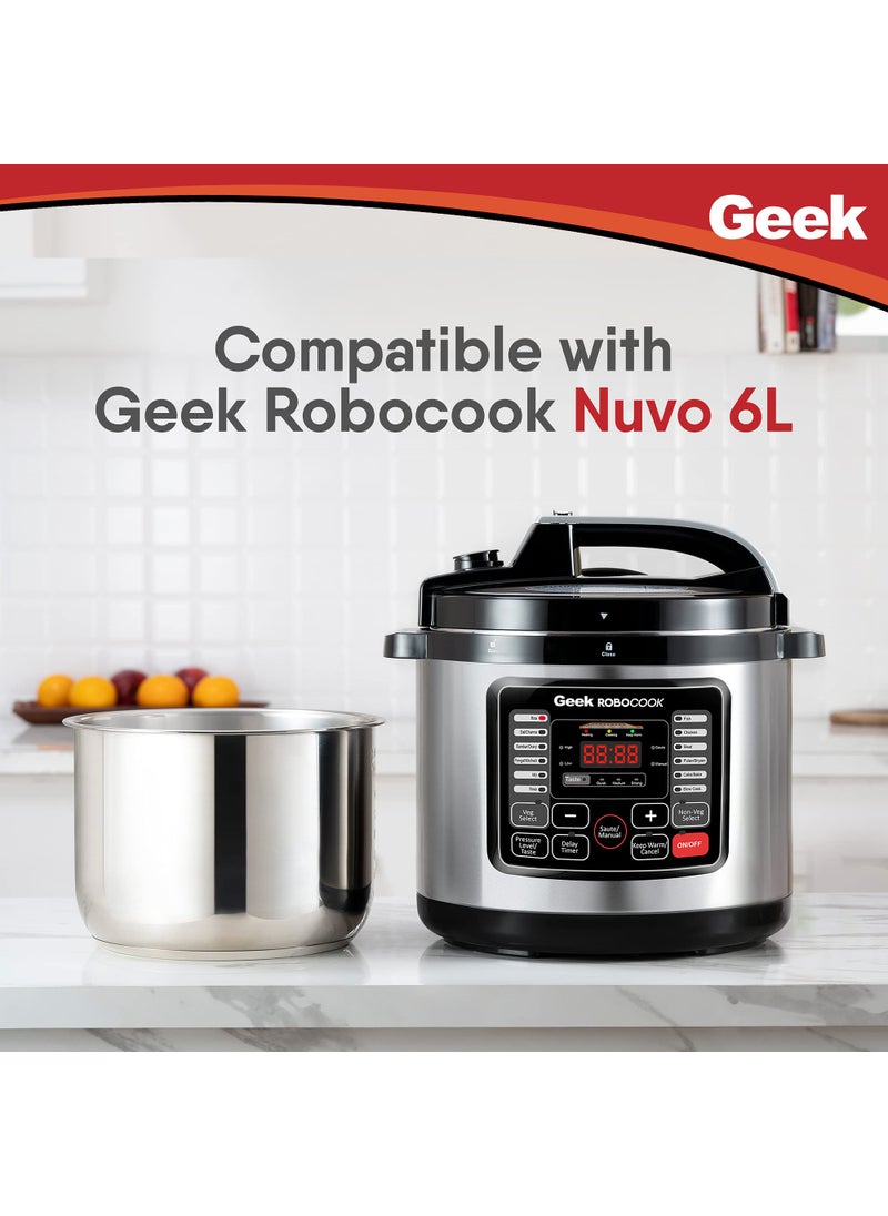 Geek Geek Robocook Compatible Stainless Steel Inner Cooking Pot (6 Litre) - NOT FOR 5 & 8 LITRE VARIANTS  - Image 3