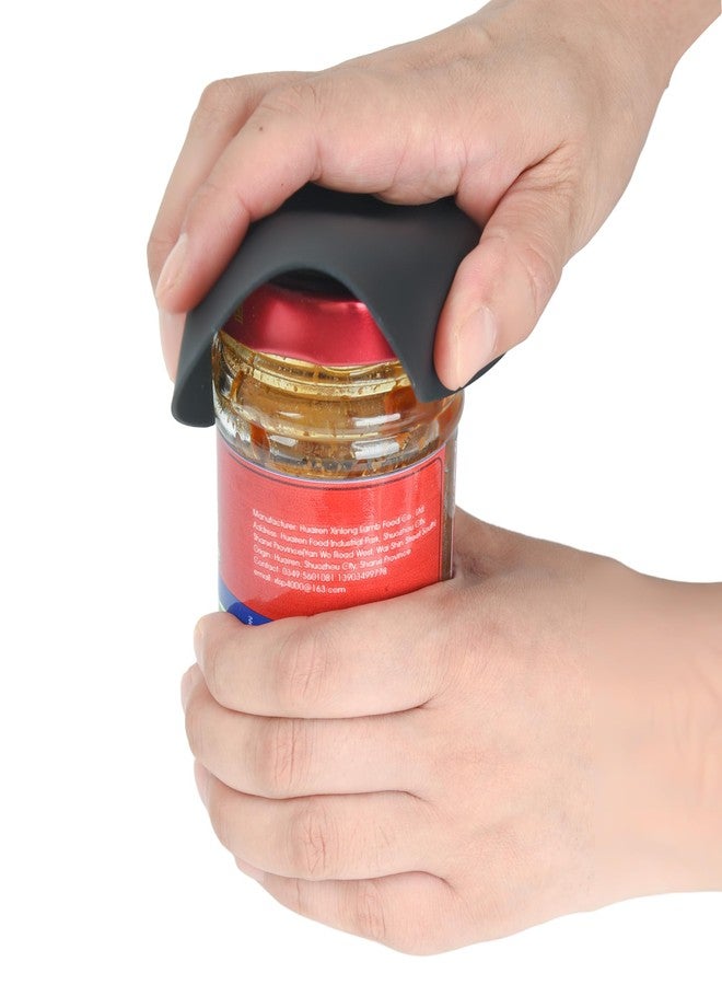 وسادة سيليكون لفتح البرطمانات، ماسكات لفتح البرطمانات، أدوات مطبخ دائرية سوداء متعددة الأغراض، فتاحات أغطية زجاجات مانعة للانزلاق لكبار السن والأطفال والنساء ومرضى التهاب المفاصل، 4 قطع - Image 5