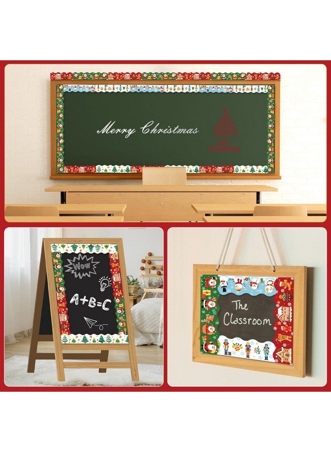 Konsait 69Ft Christmas Bulletin Board Border, Self-Adhesive Christmas Border For Bulletin Board, Snowman Gingerbread Santa Nutcracker Tree Christmas Borders For Classroom Office Home, 5 Designs - Image 5