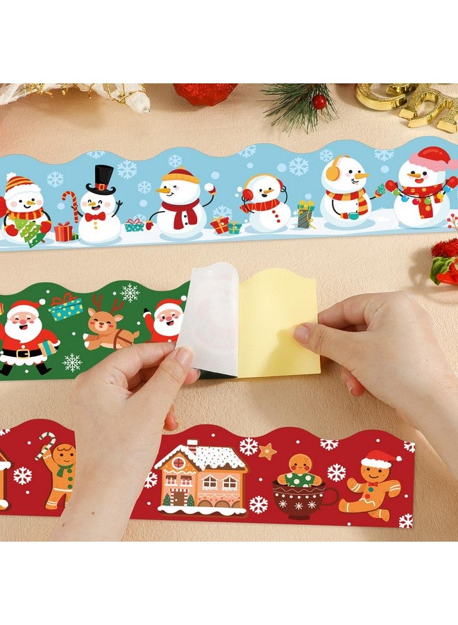 Konsait 69Ft Christmas Bulletin Board Border, Self-Adhesive Christmas Border For Bulletin Board, Snowman Gingerbread Santa Nutcracker Tree Christmas Borders For Classroom Office Home, 5 Designs - Image 3