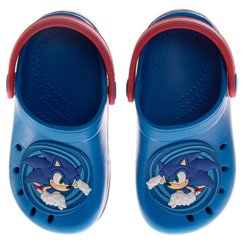 Josmo Boys Sonic The Hedgehog Clog Sandals Waterproof Slip-On Slides Closed Toe Clogs with Backstrap- Blue Red Size 7-8 Toddler - Image 4
