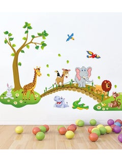 Excefore Jungle Animals Tree Wall Stickers Large Removable Cartoon Lion Giraffe Elephant Wall Decor DIY Room Decoration for Kids Room Nursery Bedroom  - Image 5