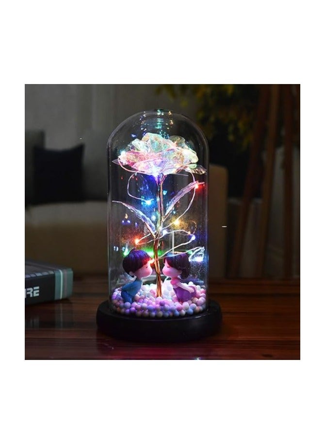 Glass Crystal with Rose Inside Beauty and the Beast Beautiful Flower Gifts for Mom Grandma Women Unique Artificial Rose for Valentine's Day Mother's Day Birthdays Crystal Glass for Love - Image 1