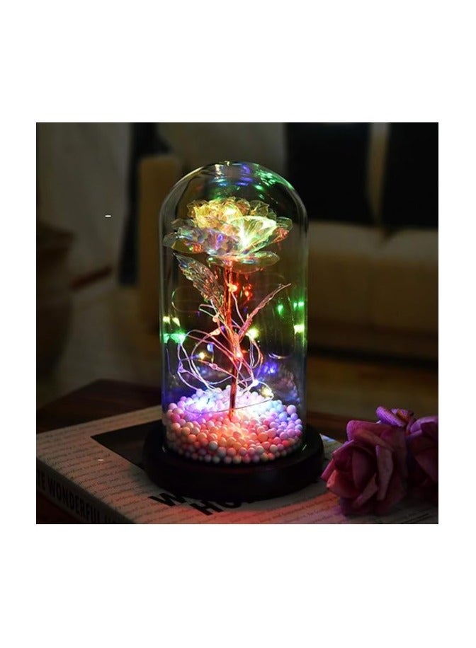 Glass Crystal with Rose Inside Beauty and the Beast Beautiful Flower Gifts for Mom Grandma Women Unique Artificial Rose for Valentine's Day Mother's Day Birthdays Crystal Glass for Love - Image 4