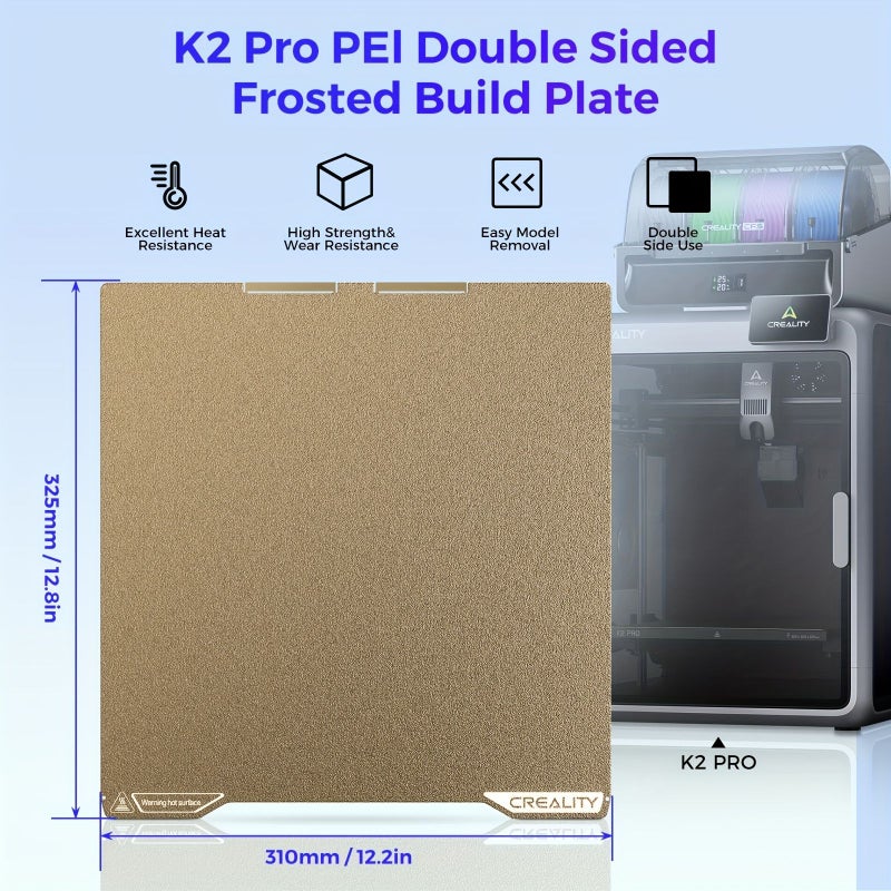 Creality K2 Pro PEI Heated Build Plate 310x325mm Durable Wear Resistant For 3D Printers - Image 3