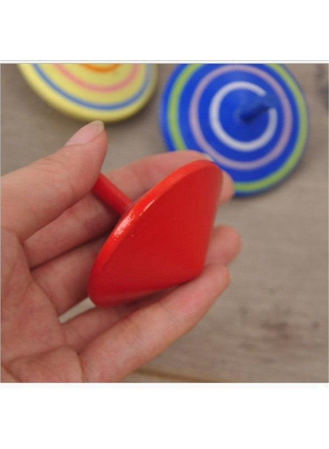 GoodPlay 6 Pcs Set Of Handmade Painted Wood Spinning Tops, Wooden Toys Educational Toys Kindergarten Toys Standard Tops - Image 5