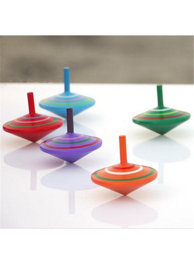 GoodPlay 6 Pcs Set Of Handmade Painted Wood Spinning Tops, Wooden Toys Educational Toys Kindergarten Toys Standard Tops - Image 3