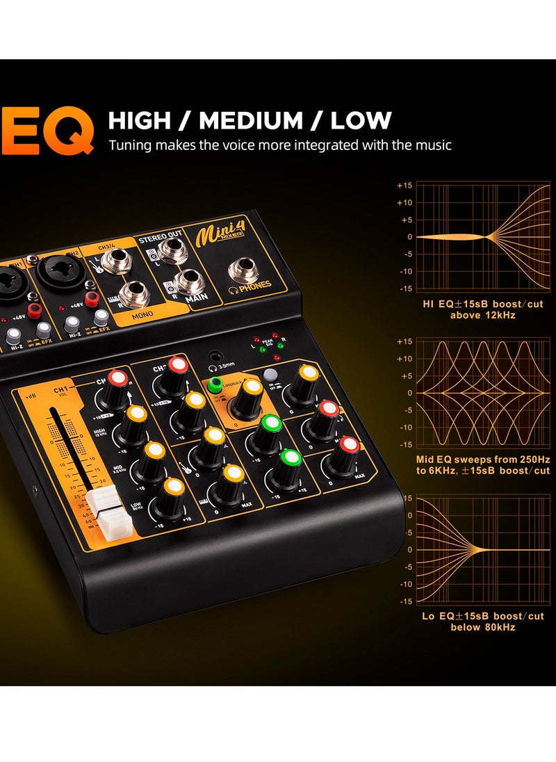 Generic - Mini Four Way mixing console with OTG effect Live Broadcast Sound Card - Image 1