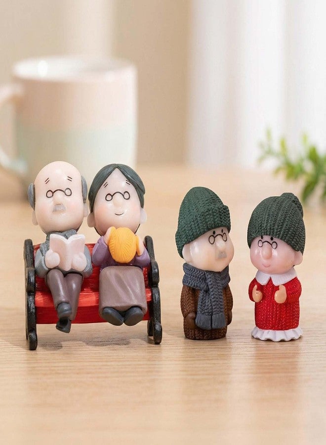 Ascension Set of 2 Old Aged Winter Wear Love Couple Set Decorative Showpiece for Home Room Decor Table Decoration Gift for Grand Parents Husband Wife Anniversary Birthday Valentines Gifts & Gift Items - Image 1