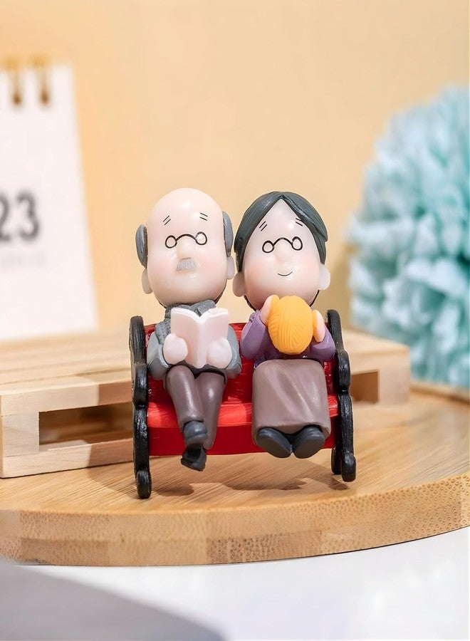 Ascension Set of 2 Old Aged Winter Wear Love Couple Set Decorative Showpiece for Home Room Decor Table Decoration Gift for Grand Parents Husband Wife Anniversary Birthday Valentines Gifts & Gift Items - Image 3