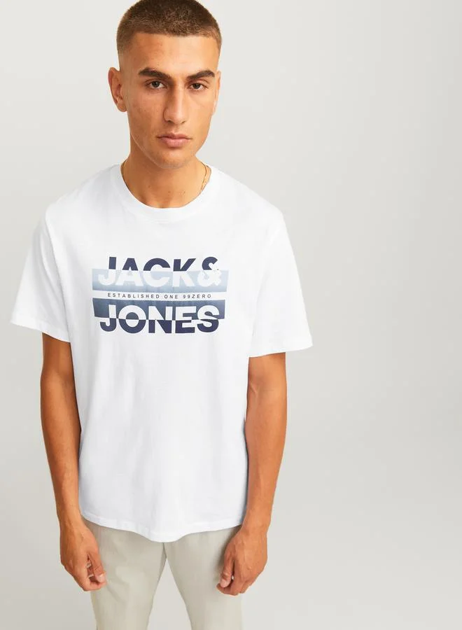 JACK & JONES Logo Print Crew Neck T-Shirt