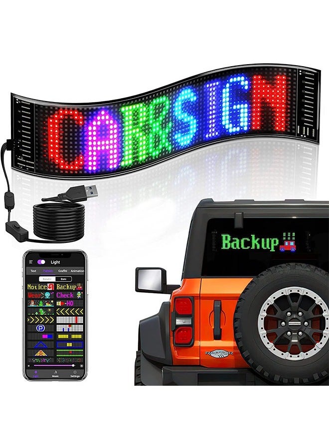 Furtey Arabic Programmable Car LED Display - IP66 Waterproof Islamic Geometric Light for Ramadan Luxury Cars, 220-240V Smart App Control with 4M USB & Anti-Heat Film for Car, Shop, Bar, Party, FestivalCustomization(4.7 * 23.4in) - Image 1