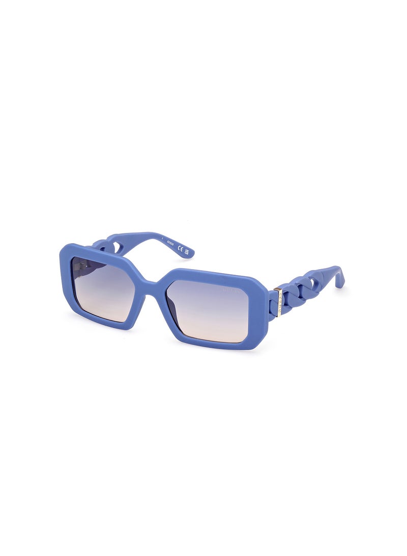 GUESS Women's UV Protection Asymmetrical Shape Sunglasses - GU0011091W54 - Lens Size: 54 Mm - Matte Blue - Image 1