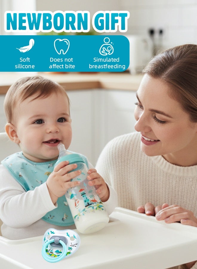Soft Touch 4 Pcs Baby Feeding Bottle Set, Newborn Gift Set with 3 Feeding Bottles(150/330 ml) and Pacifier, BPA Free, Baby Bottle Starter Kit for 0+ months Baby (Green) - Image 4