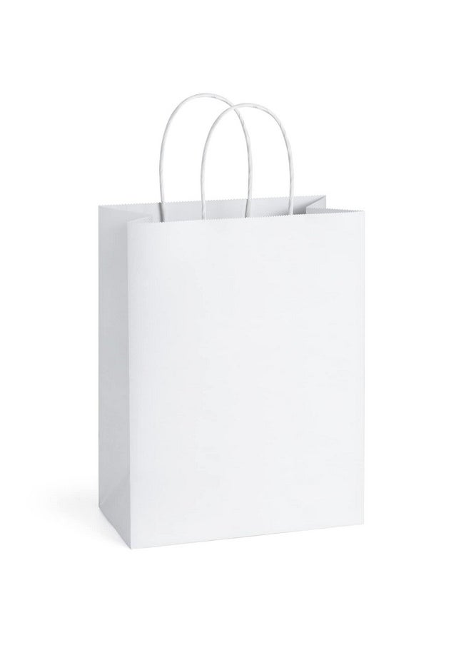 BagDream - 50Pcs Gift Bags 8X4.25X10.5 Paper Gift Bags With Handles Bulk White Kraft Paper Bags For Gifts Retail Party Favor Shopping Grocery Bags - Image 1