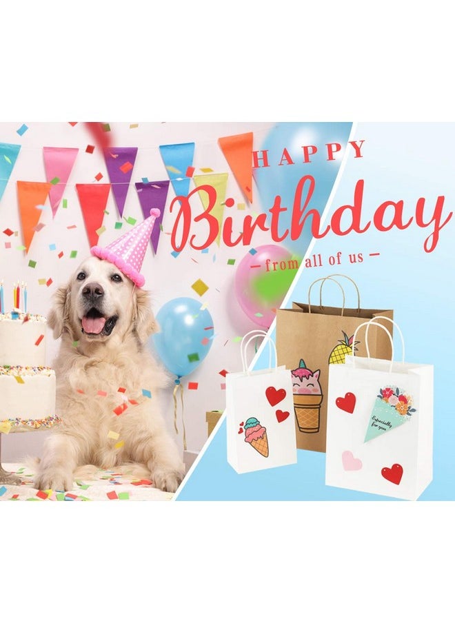 BagDream - 50Pcs Gift Bags 8X4.25X10.5 Paper Gift Bags With Handles Bulk White Kraft Paper Bags For Gifts Retail Party Favor Shopping Grocery Bags - Image 1
