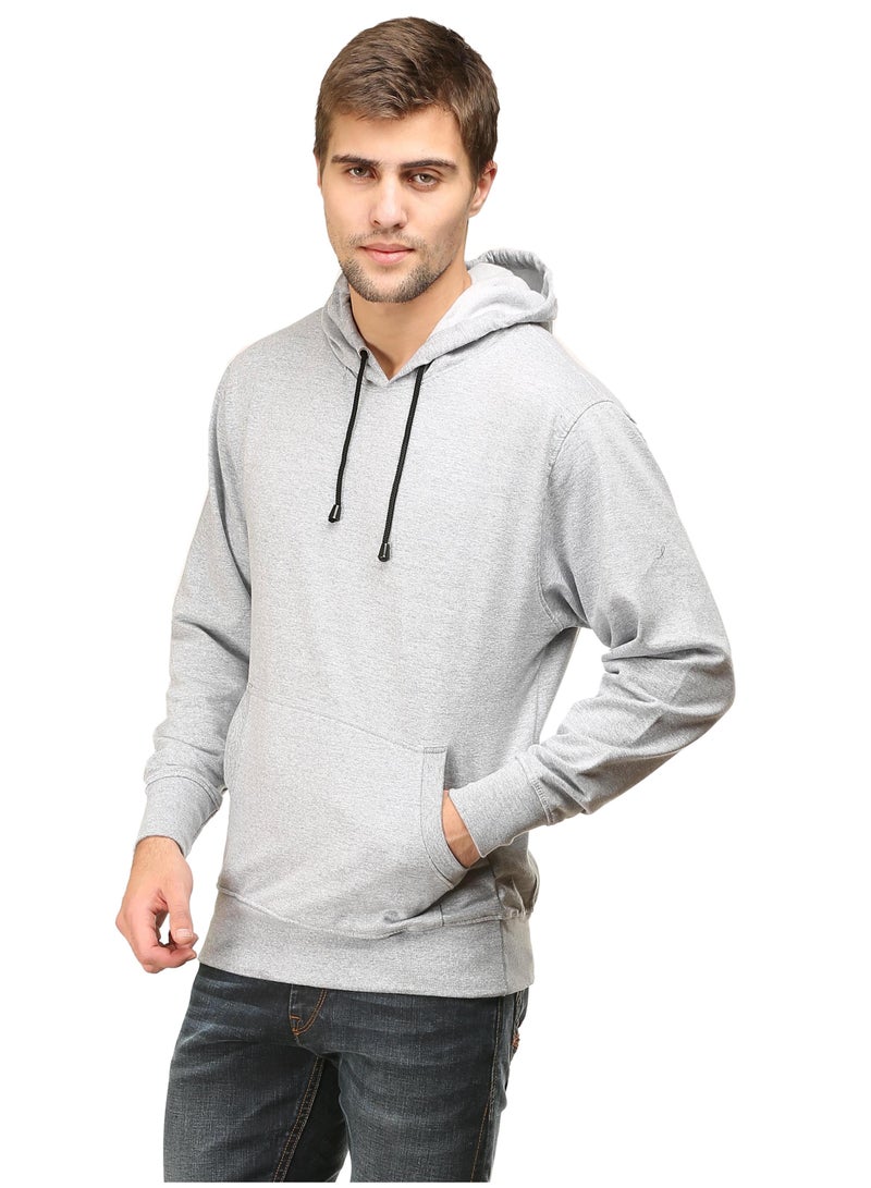 ملابس RSO سويت شيرت بغطاء للرأس وأكمام طويلة وقصة عادية للجنسين (رمادي) - Image 3