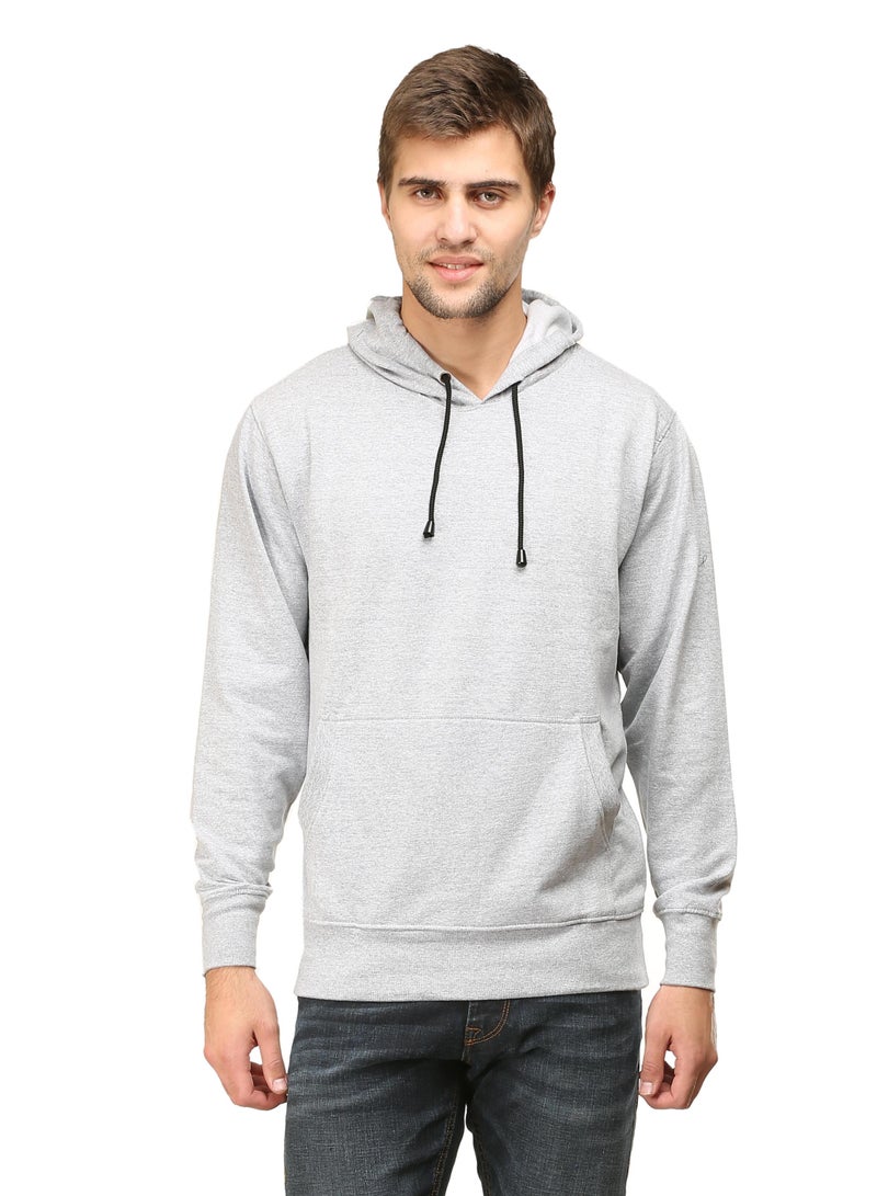 ملابس RSO سويت شيرت بغطاء للرأس وأكمام طويلة وقصة عادية للجنسين (رمادي) - Image 1