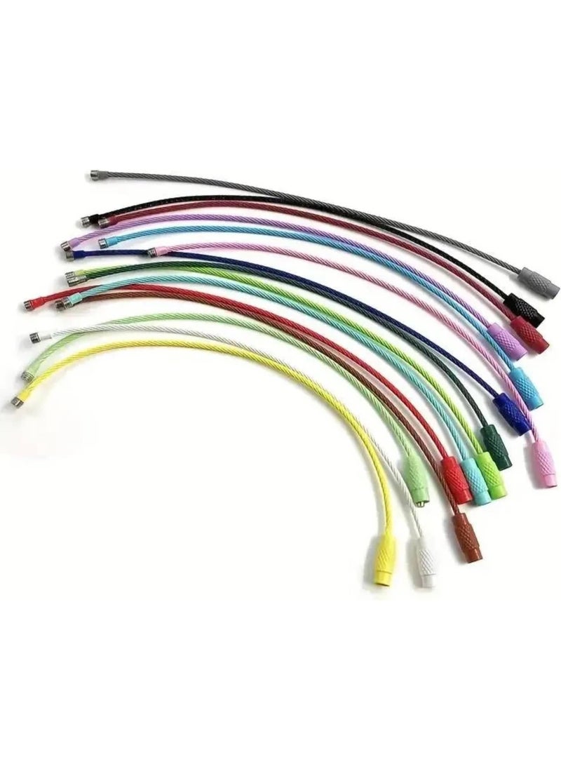 SOLDOUT 10 PCS Metal Wire Ring Lock Keychain Stainless Steel Rope Creative Carabiner Keys Hanging Cable Outdoor Camping EDC Multifunctional Tools (Multicolor, Pack of 10)  - Image 3