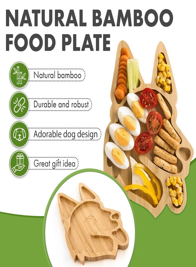 Bambum Natural Bamboo Divided Dinner Plate for Kids with Dog Design, Modern Style, Animal Print, 9 Inches, 1 Count - Image 3