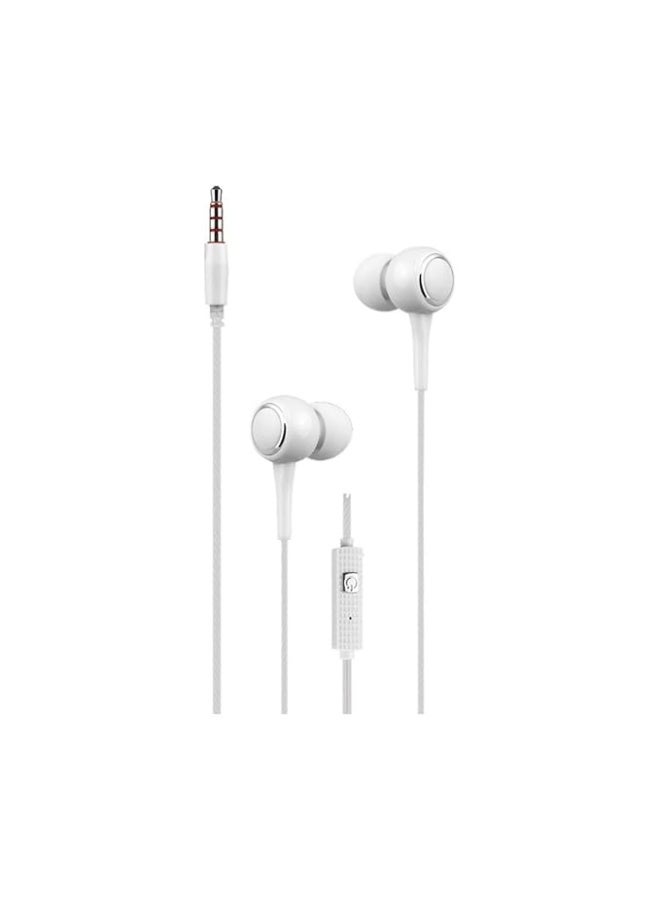 Kin K28 Wired In-Earphones with Mic – Stereo Sound, Deep Bass, 3.5mm Jack (White) - Image 1