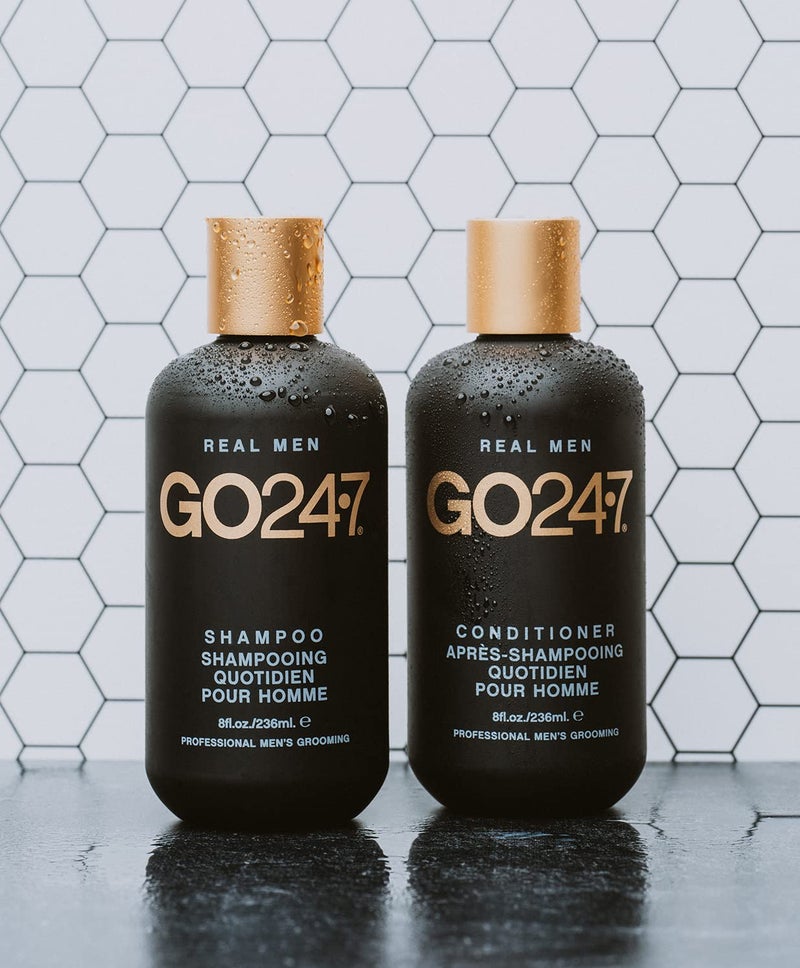 GO247 Daily Shampoo - Gentle Daily Cleanser for Men - Hydrates, Strengthens & Revitalizes Hair - Infused with B5 & Soy Proteins - Light Citrus Herbal Scent, 8 Fl Oz - Image 5