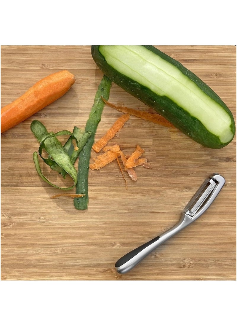 Vegetable Peeler Premium Stainless Steel Potato Peelers Apple Peeler with Sharp Blade and Ergonomic Non-Slip Handle Shape Swivel, Carrot Eggplant Pear Mango Cucumber Fruit Peelers - pzsku/ZFDAC5F004C12AA20DA93Z/45/_/1719057048/11ebb7ae-04a1-4e15-a334-0e1ee6fc40de