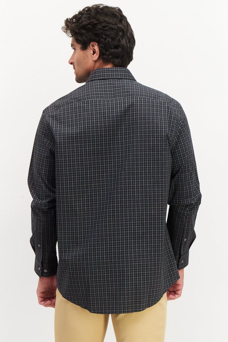 Van Heusen Men Regular Fit Plaid Long Sleeves Dress Shirt, Multicolor - Image 4