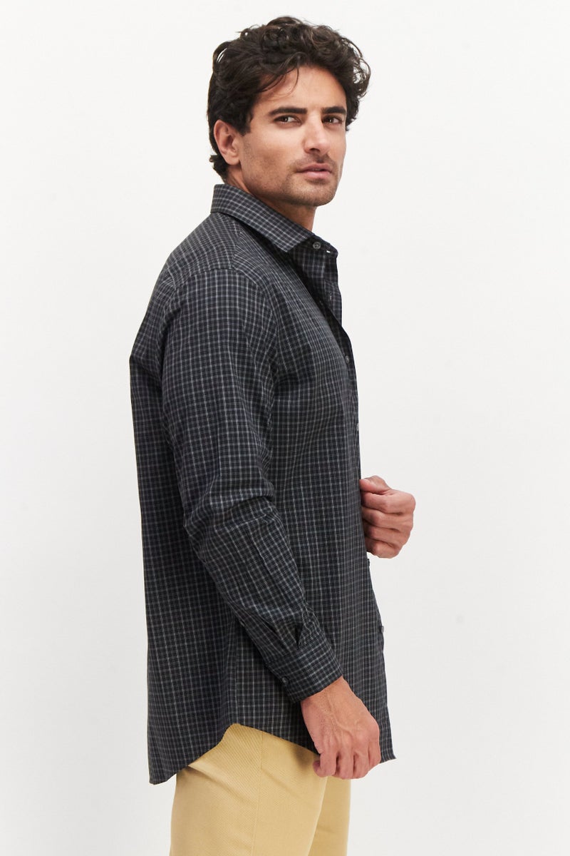 Van Heusen Men Regular Fit Plaid Long Sleeves Dress Shirt, Multicolor - Image 2