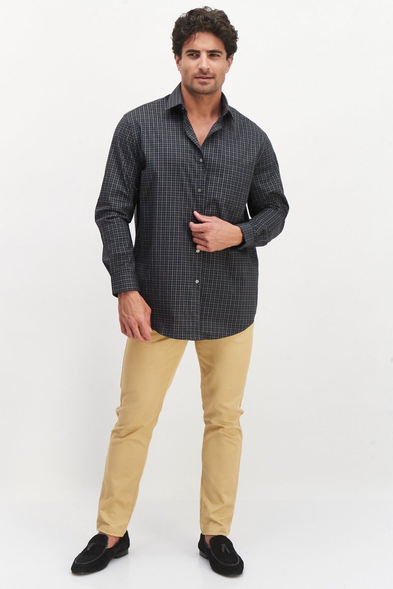 Van Heusen Men Regular Fit Plaid Long Sleeves Dress Shirt, Multicolor - Image 3