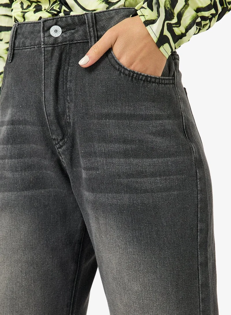 Ginger Mid Rise Wide Leg Jeans